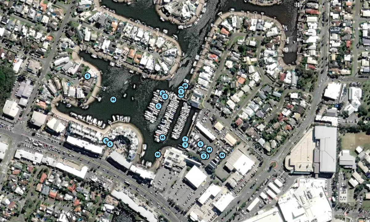 Satelite image of Kawana Waters Marina