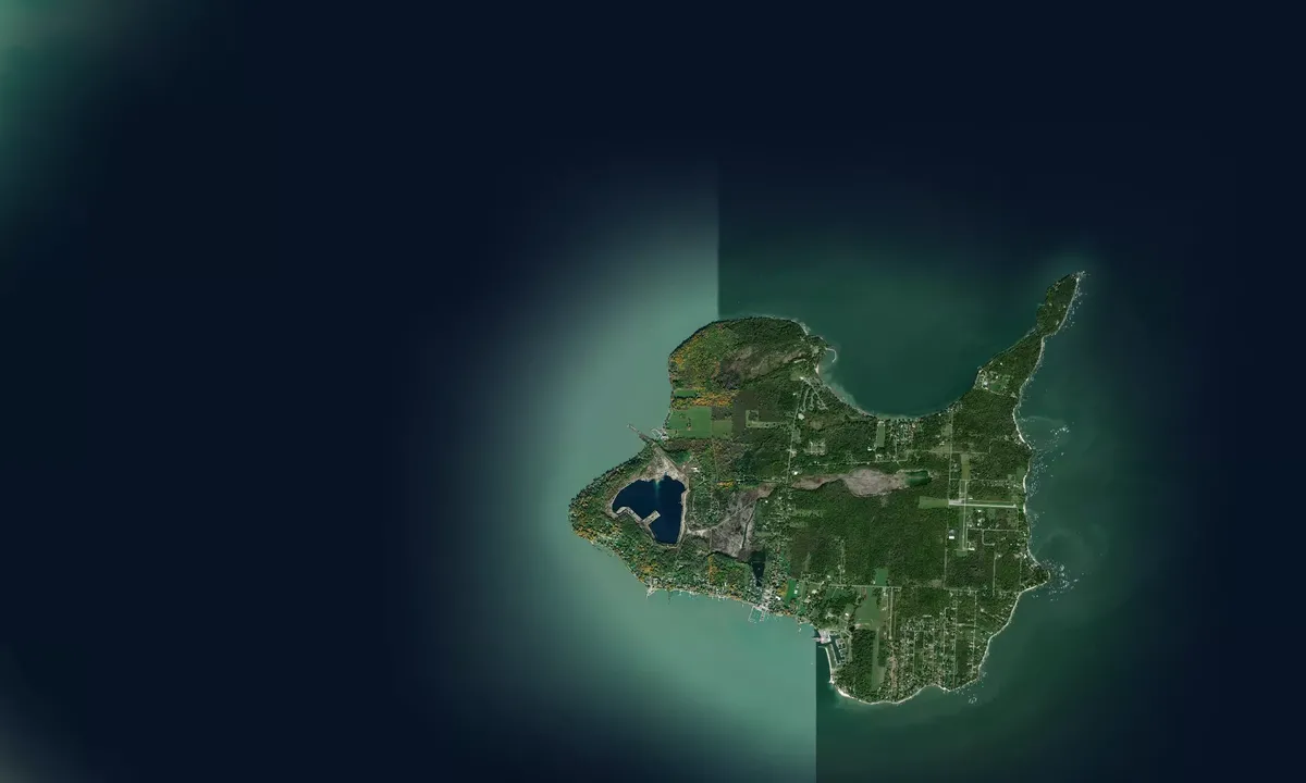 Flyfoto av Kelleys Island (West)