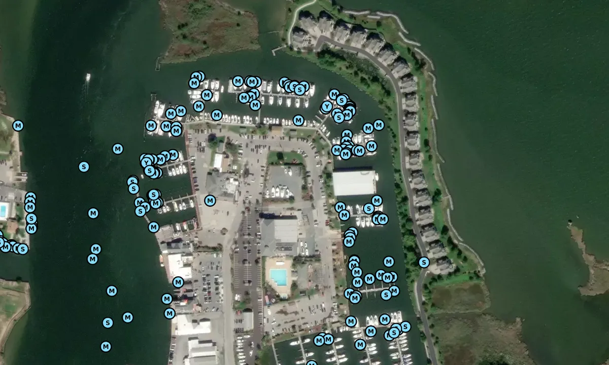 Satelite image of Kent Narrows Yacht Club