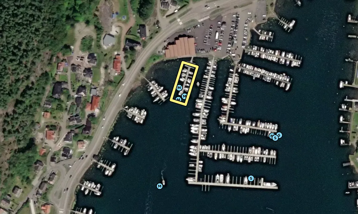 Satelite image of Kjøpmannskjær Båtforening