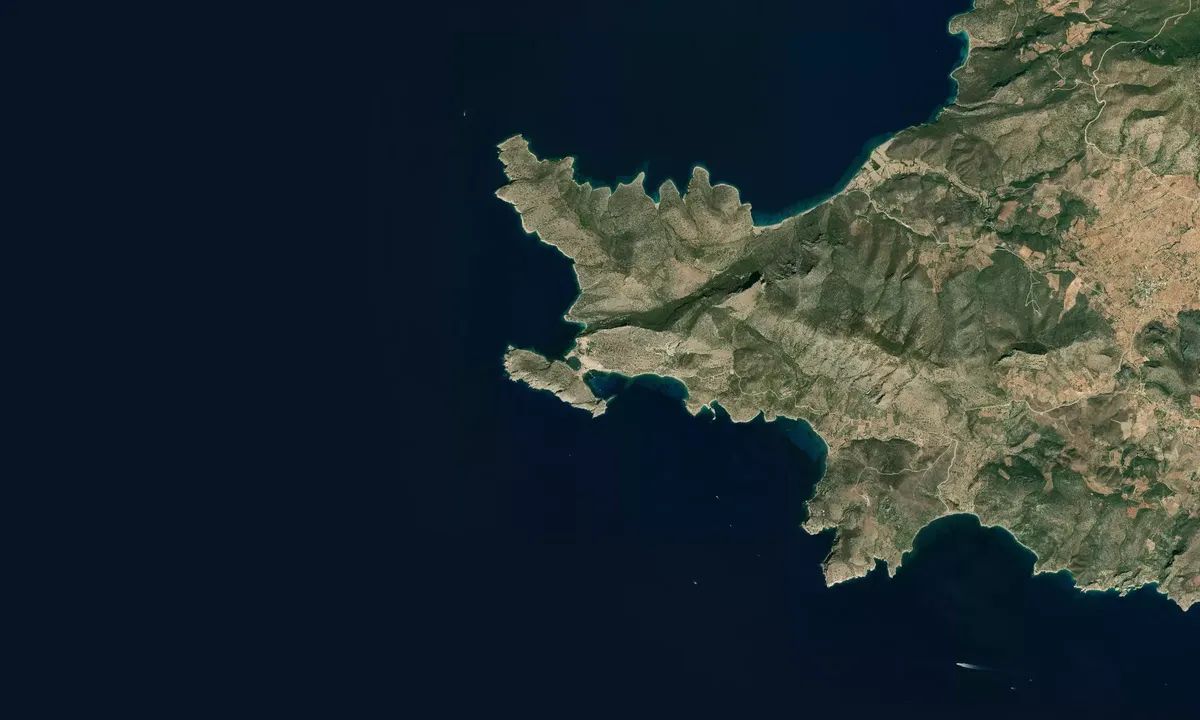 Flyfoto av Knidos Harbor