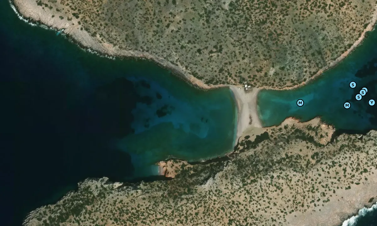 Satelite image of kounoupoi beach