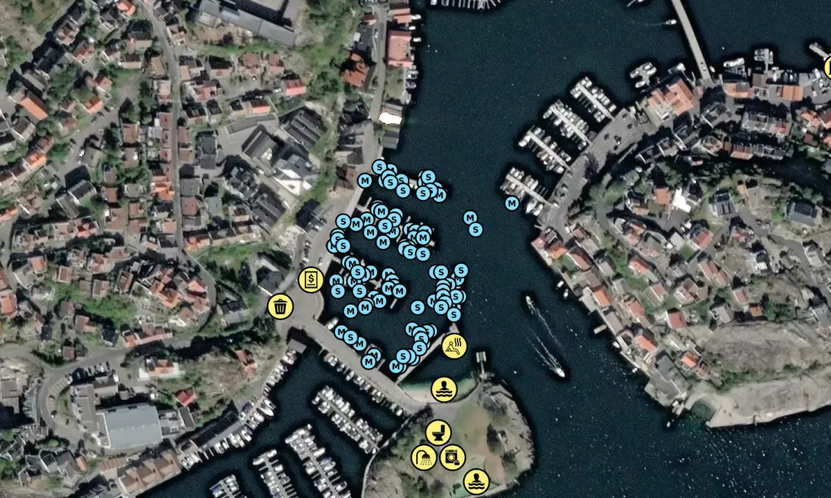 Satelite image of Kragerø Gjestehavn - Barthebrygga og Gunnarsholmen