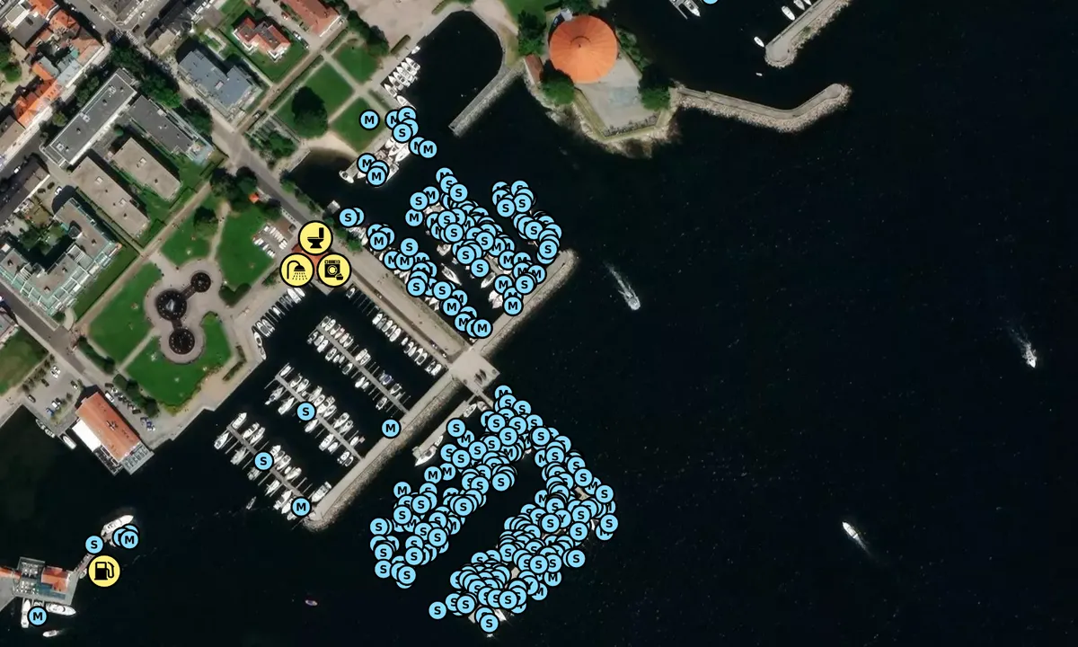 Satelite image of Kristiansand Gjestehavn