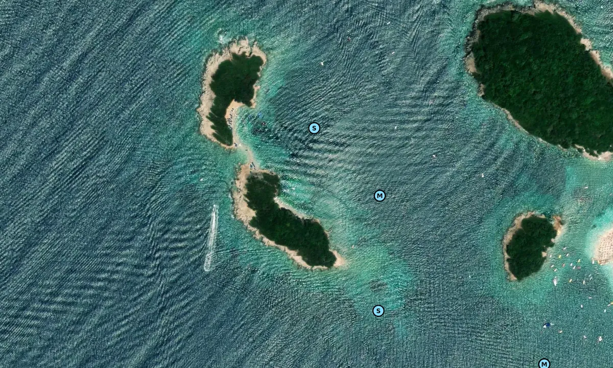 Satelite image of Ksamil Islands
