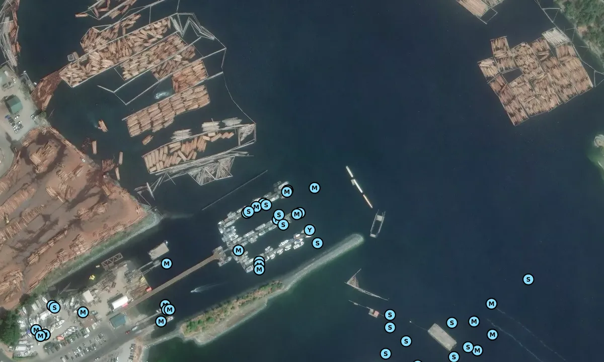 Satelite image of Ladysmith Fisherman's Wharf Association