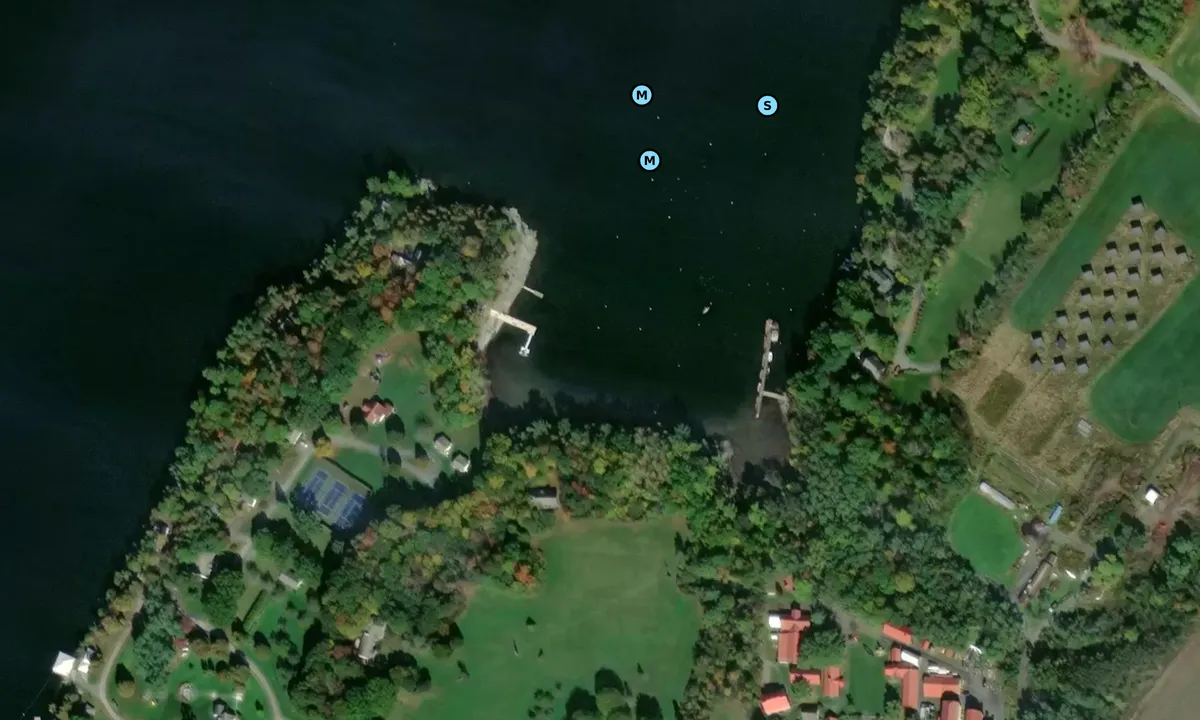 Satelite image of Lake Champlain Maritime Museum (moorings)