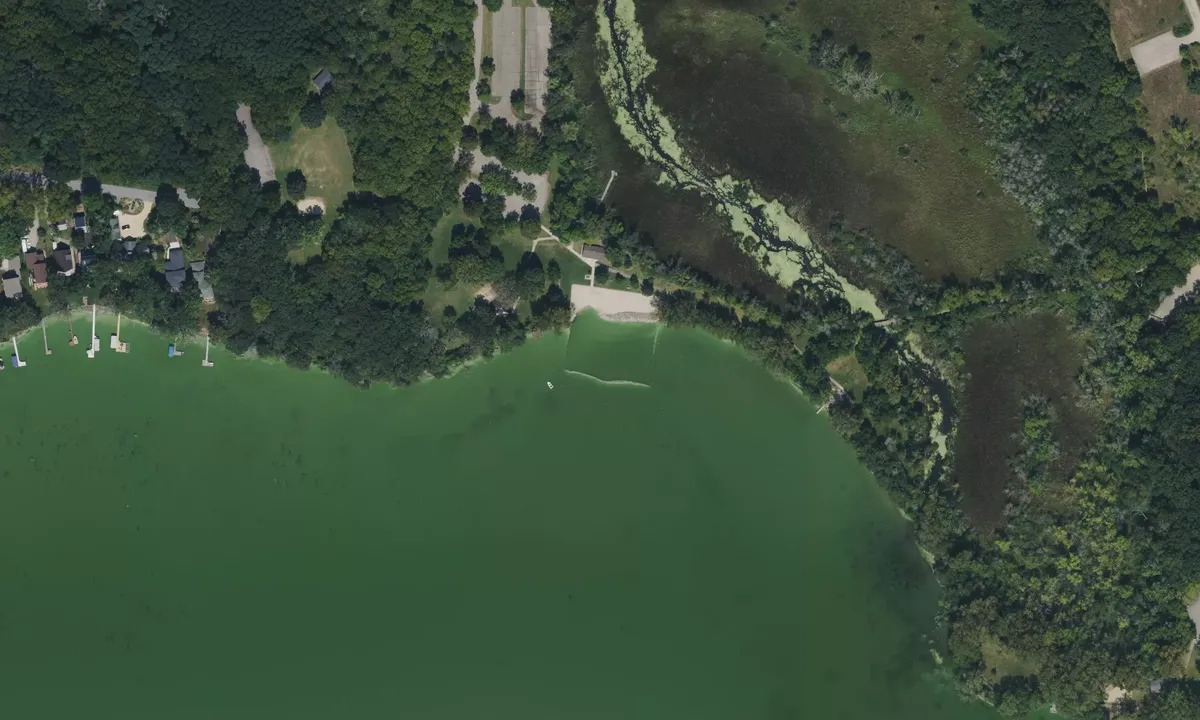 Satelite image of Lake Kegonsa State Park
