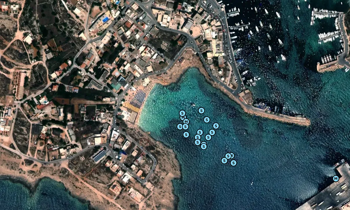Satelite image of Lampedusa Beach