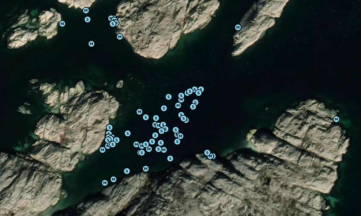 Satelite image of Långö Hampholmarna