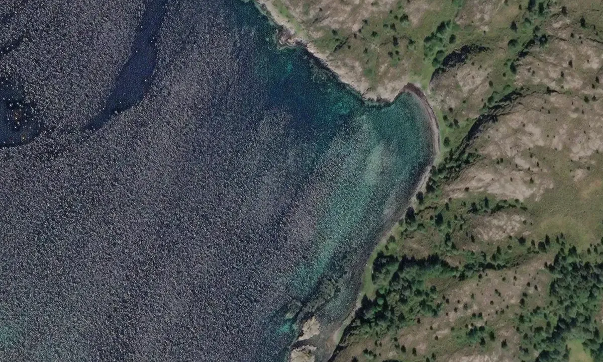 Satelite image of Langstranda  Vedøya vest