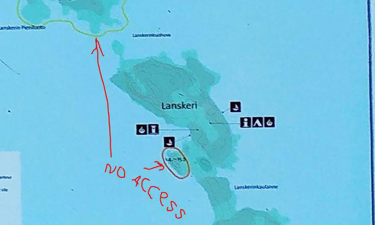 Lanskeri: Those two areas you can not access, due to nature protection.