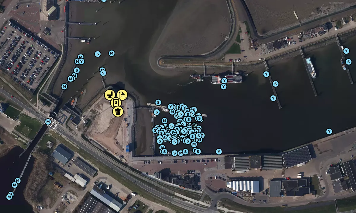 Satelite image of Lauwersoog Waddenhaven (Aussenhafen)