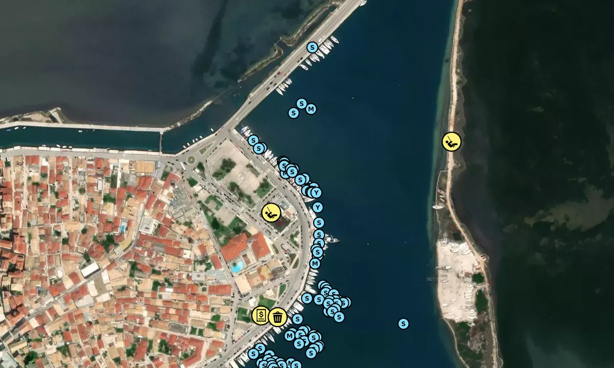 Satelite image of Lefkada Municipal Mooring
