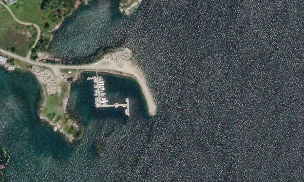 Satelite image of Lervågen Gjestebrygge