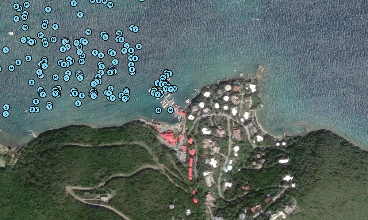 Satelite image of Leverick Bay Resort and Marina