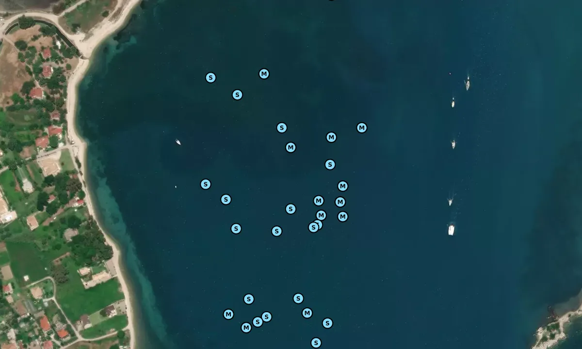 Satelite image of Levkas Channel Southern End