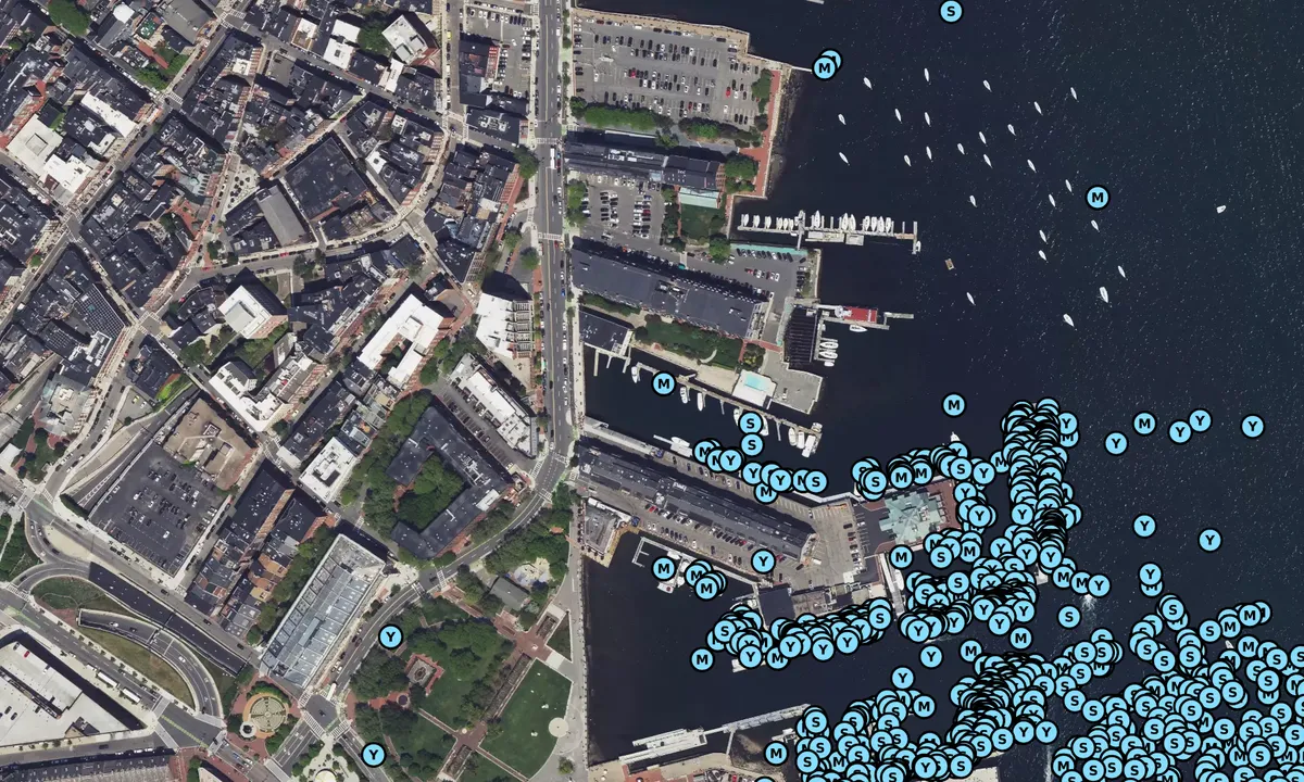 Satelite image of Lewis Wharf