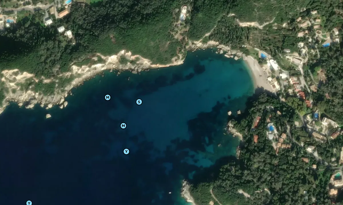 Satelite image of Liapades Beach