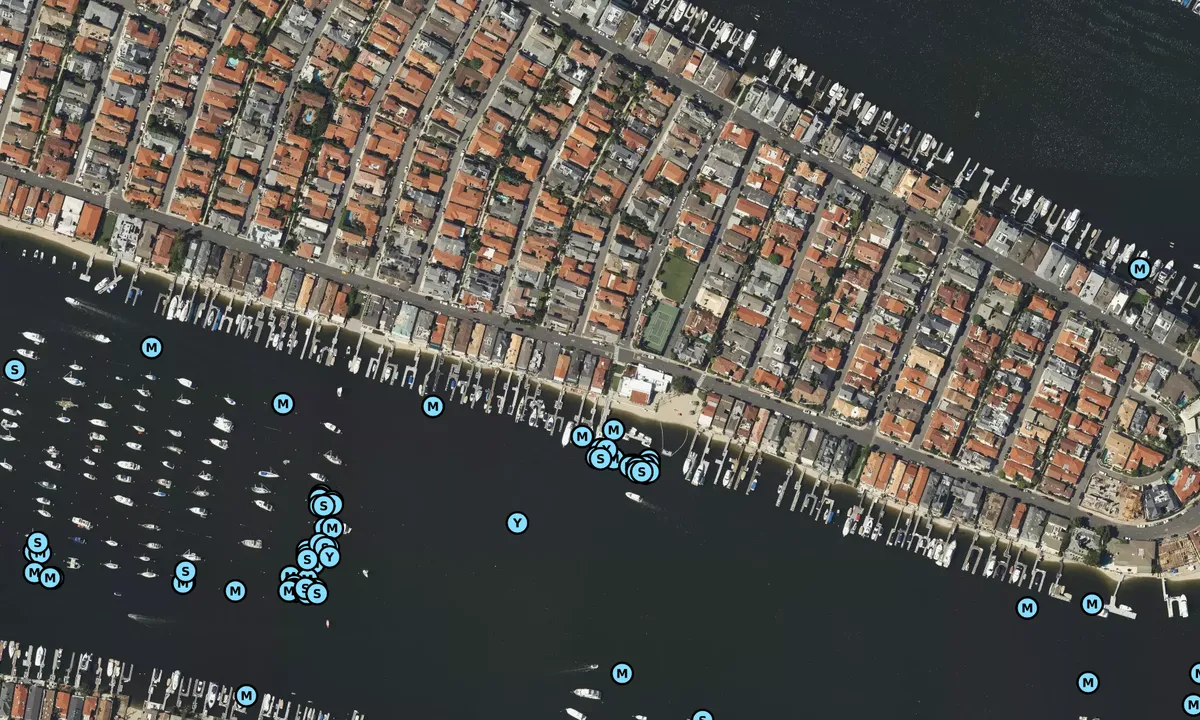 Satelite image of Lido Isle Yacht Club - Newport Beach