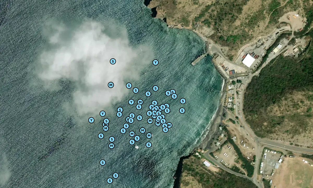 Satelite image of Little Bay - Montserrat