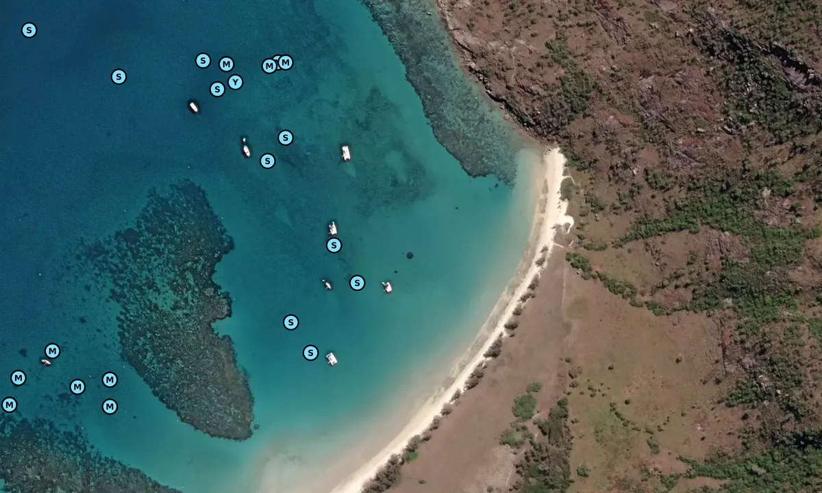 Satelite image of Lizard Island anchorage 