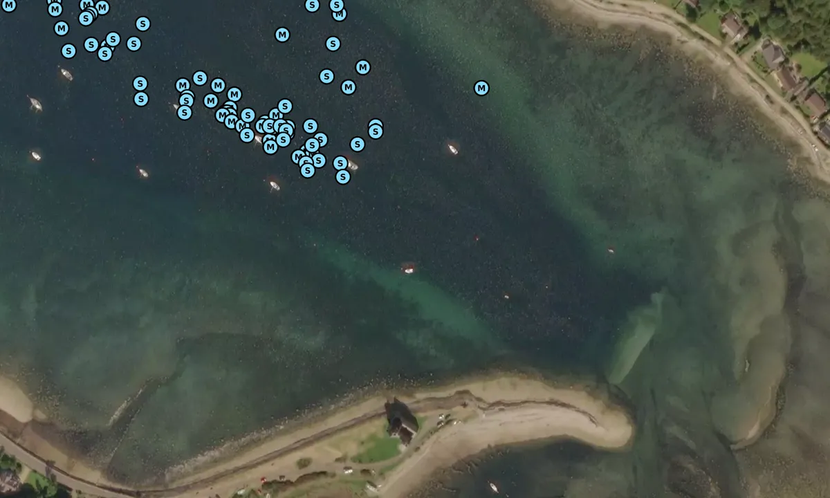 Satelite image of Lochranza (moorings)
