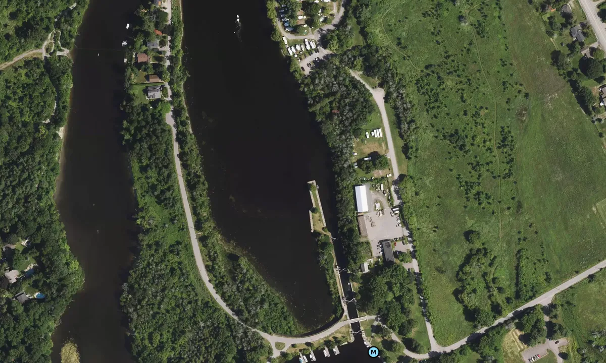 Satelite image of Lock 14 Lower Lock Wall