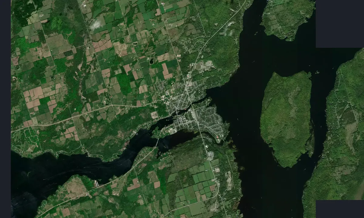 Flyfoto av Lock 32 Bobcaygeon Parks Canada