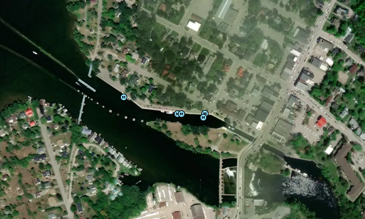 Satelite image of Lock 34 Fenelon Falls, Parks Canada
