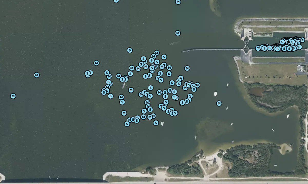 Satelite image of Lock at Cape Canaveral - West End