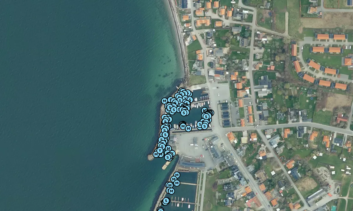 Satelite image of Lohals Lystbådehavn