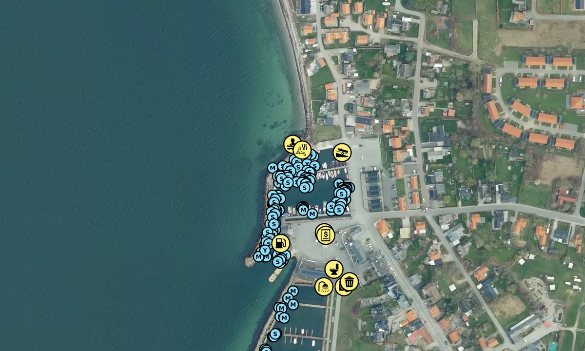 Satelite image of Lohals Lystbådehavn
