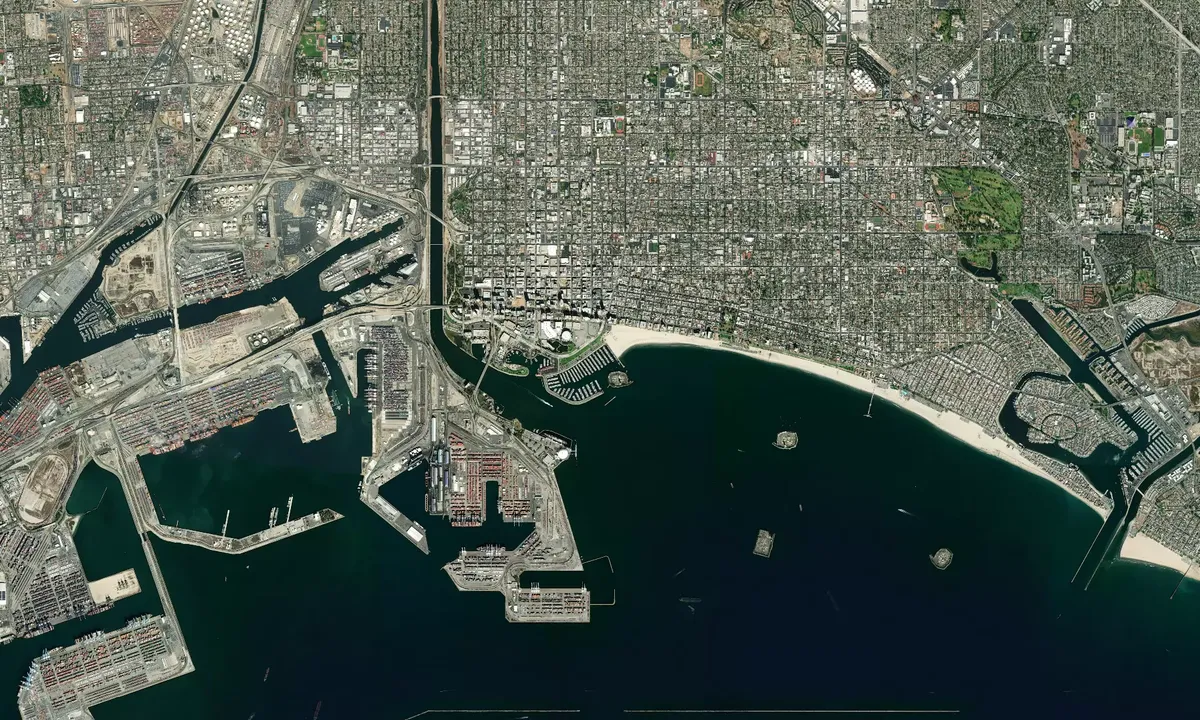 Flyfoto av Long Beach Shoreline Marina
