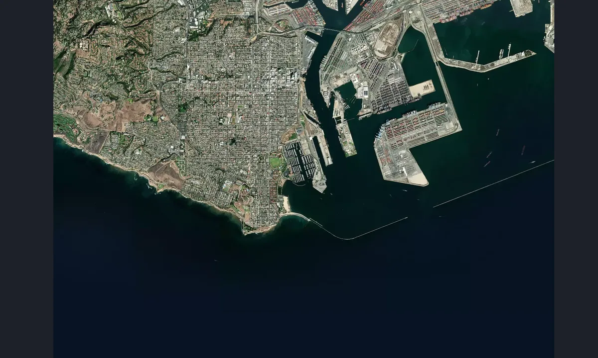 Flyfoto av Los Angeles Harbor