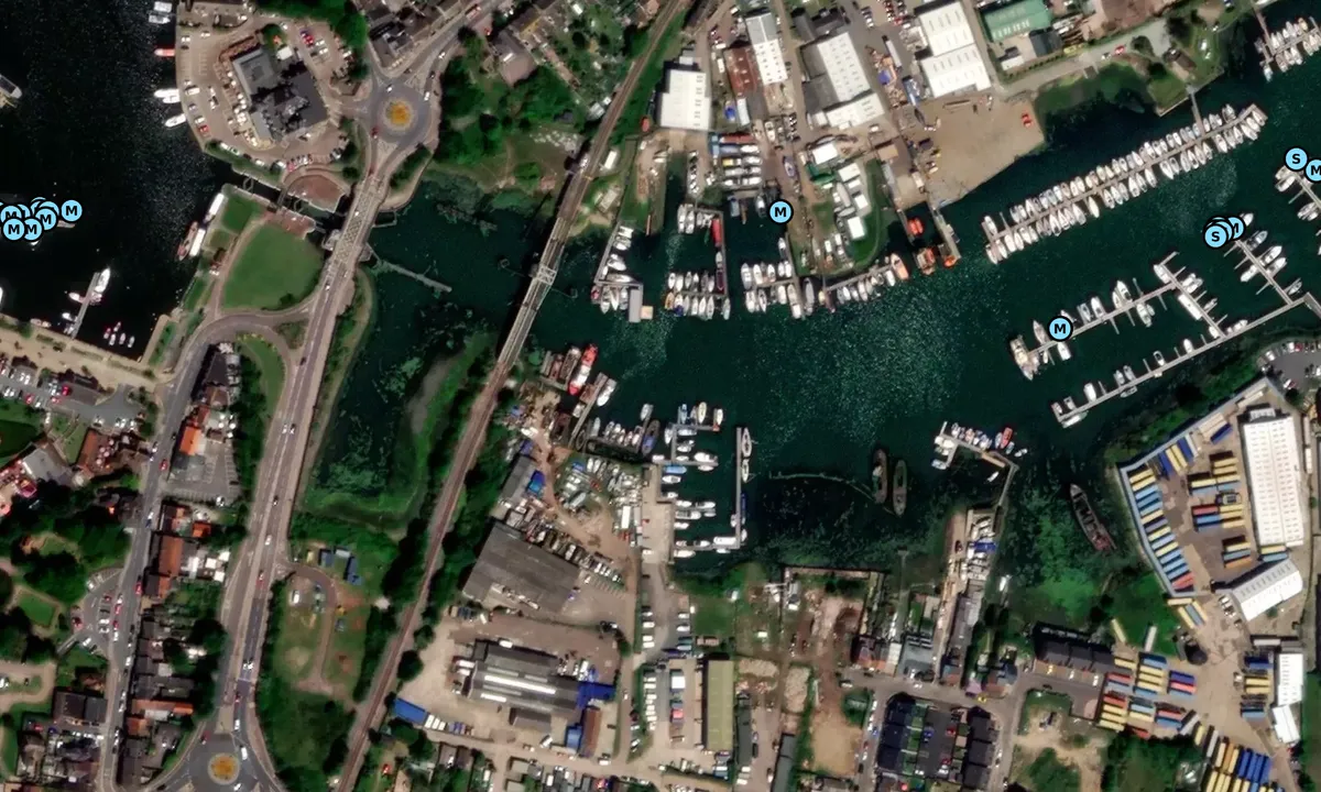 Satelite image of Lowestoft Marina