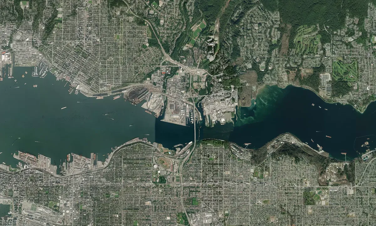 Flyfoto av Lynnwood Marina - North Vancouver