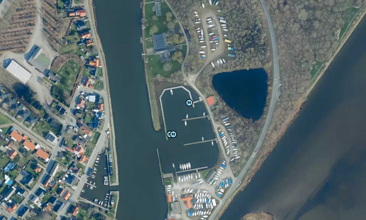 Satelite image of Lystbådehavnen Stige Ø