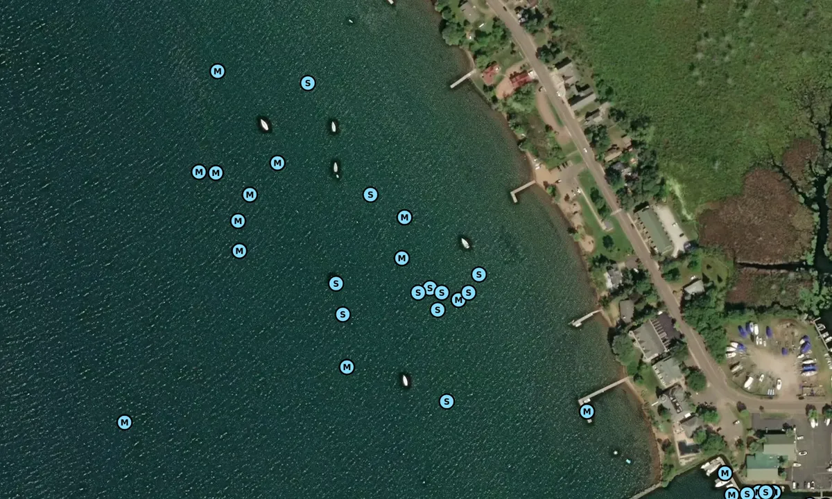 Satelite image of Madeline Island (mooring area)