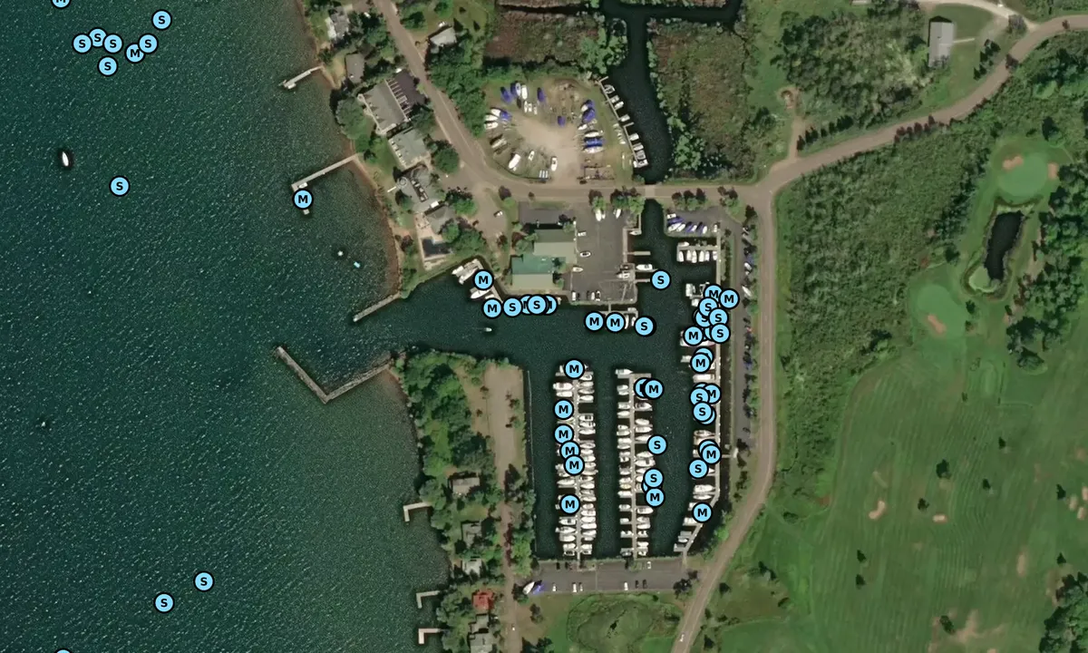 Satelite image of Madeline Island Yacht Club