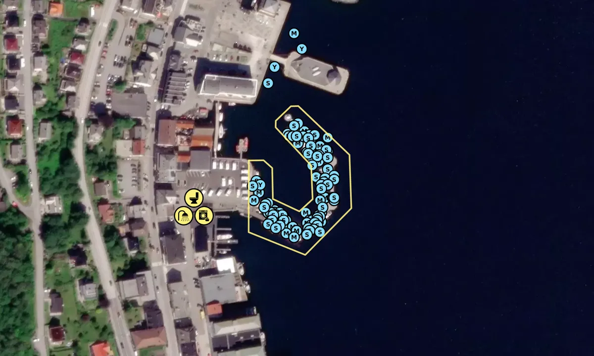 Satelite image of Måløy Gjestehavn