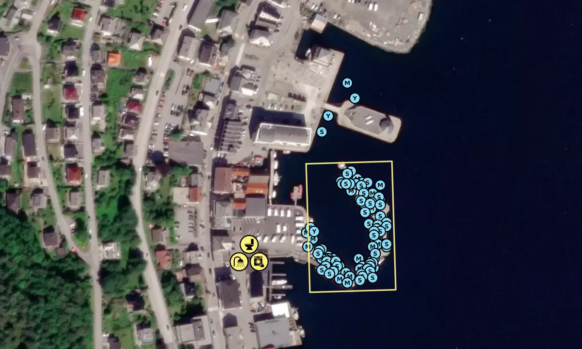 Satelite image of Måløy Gjestehavn
