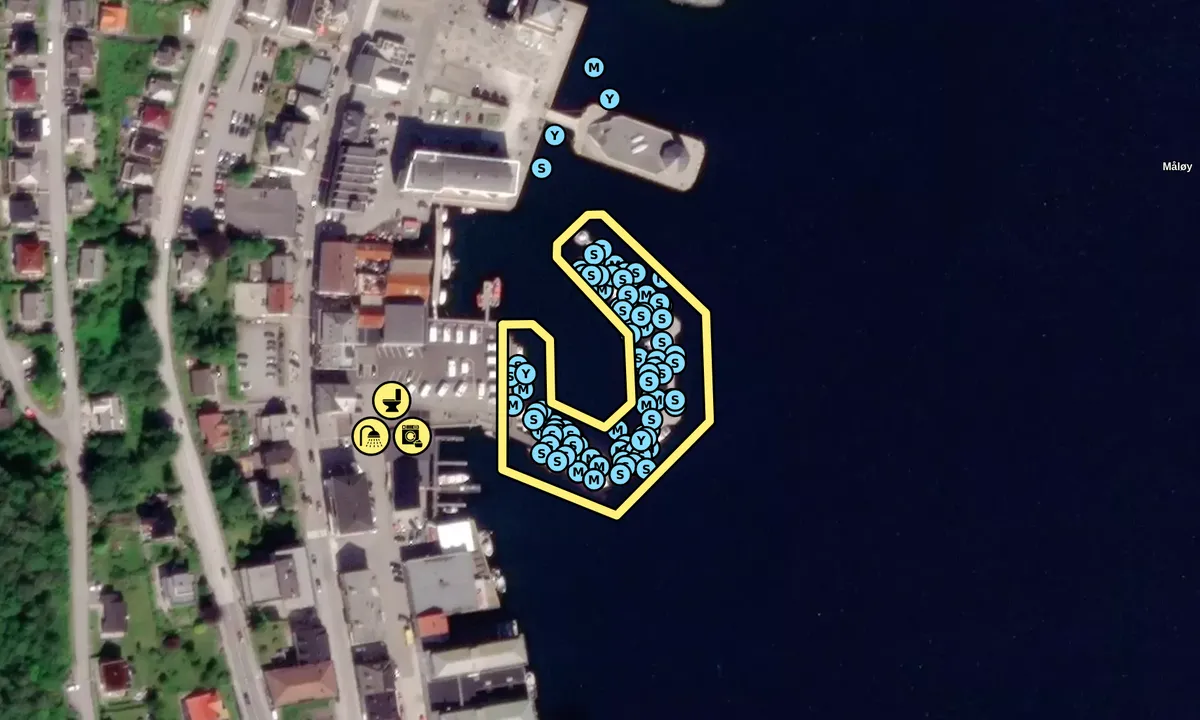 Satelite image of Måløy Gjestehavn