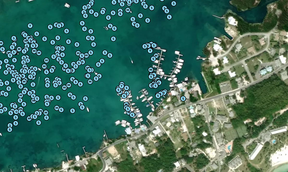 Satelite image of Mangoes Marina