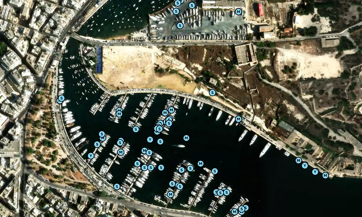 Satelite image of Manoel Island Marina - Gzira