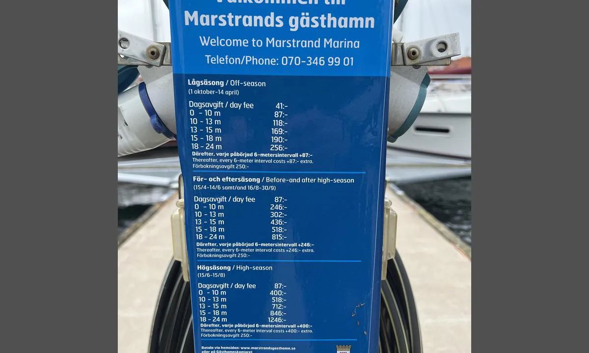 Marstrand: High season starts 15th June.