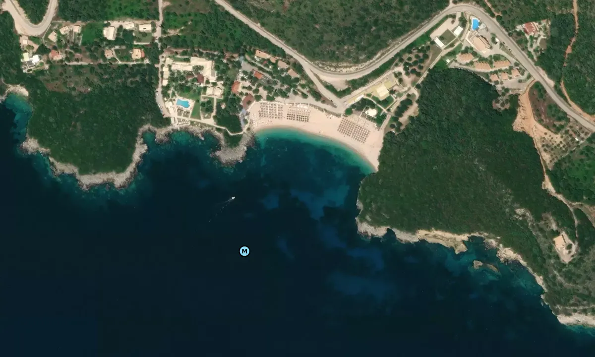 Satelite image of Megali Ammos Beach