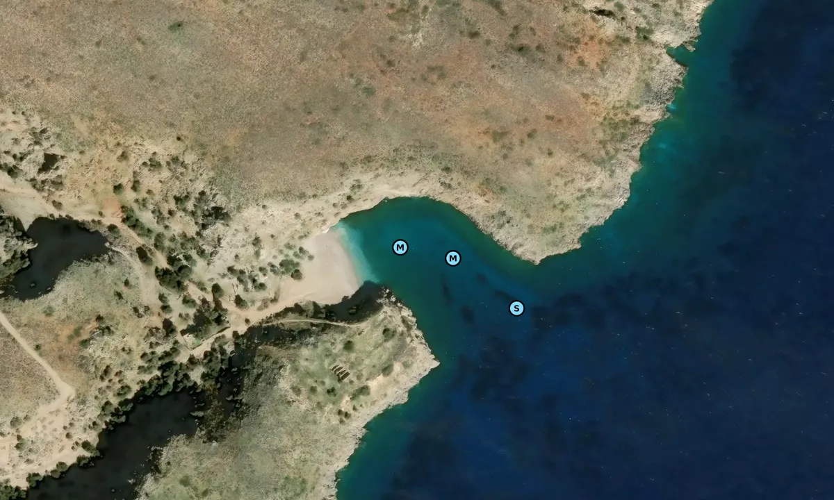 Satelite image of Menies Beach