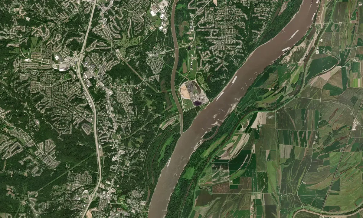 Flyfoto av Meramec River