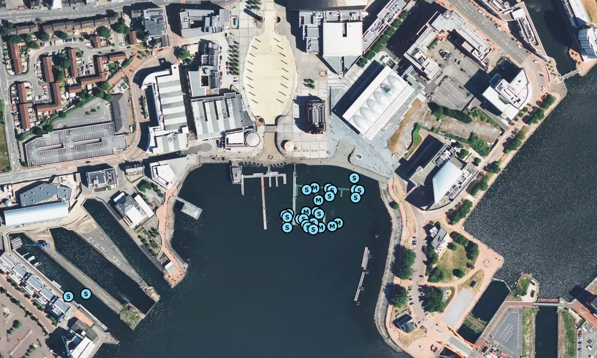 Satelite image of Mermaid Quays